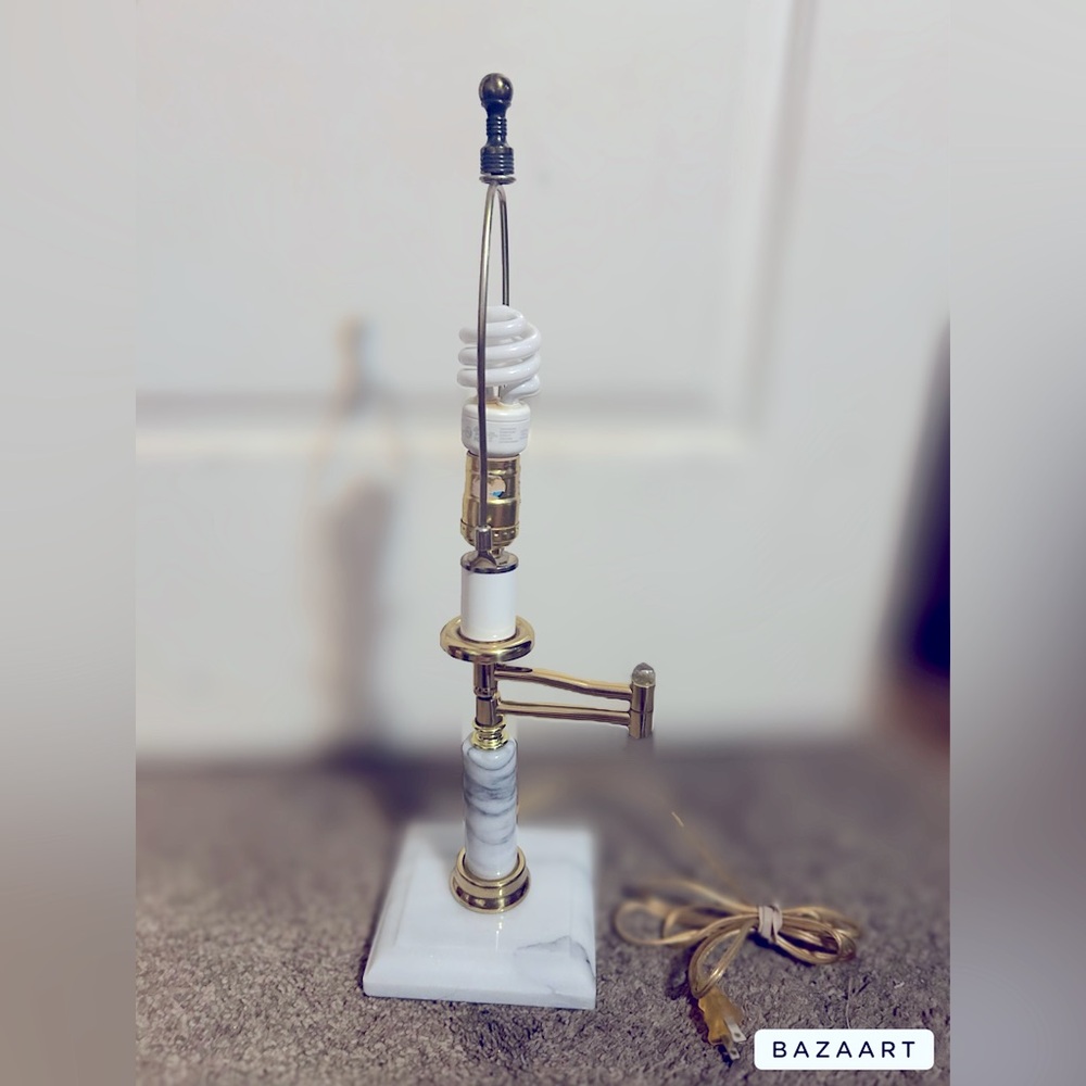 Vintage marble and brass desk lamp